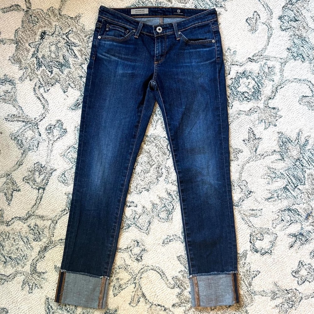 AG Adriano Goldschmied "The Stevie Cuff" Slim Straight Denim Jeans